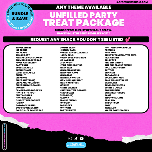 Party Package -Unfilled Treats - You Pick