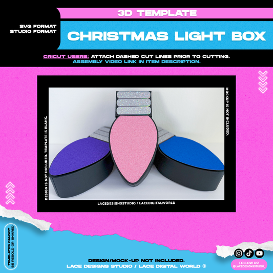 Template - 3D Christmas Lightbulb Box