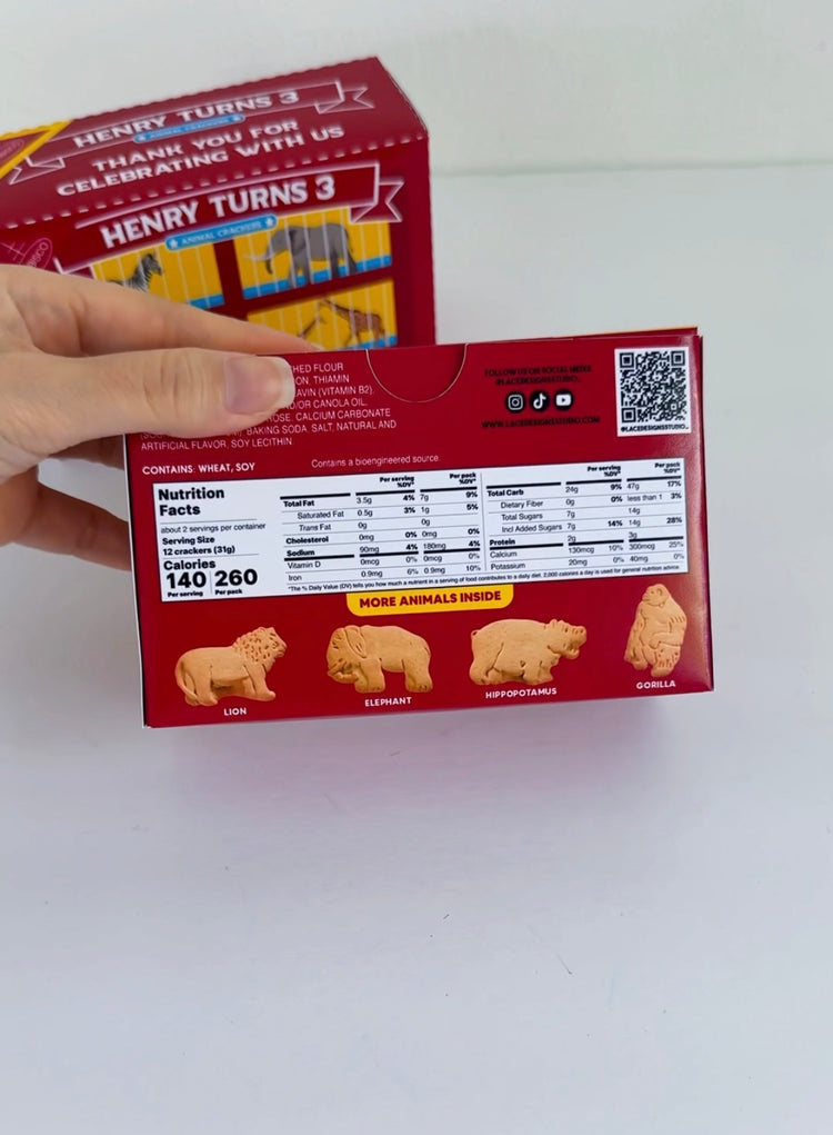 Custom Animal Circus Crackers Box