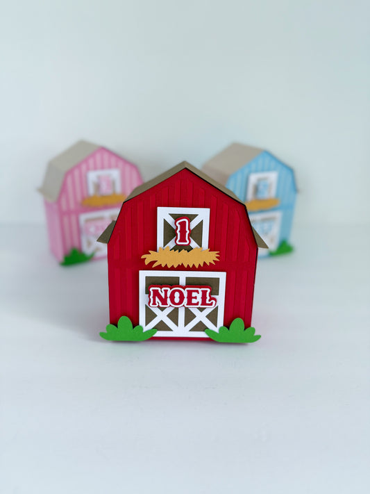 Custom Favor Box - Farm Barn