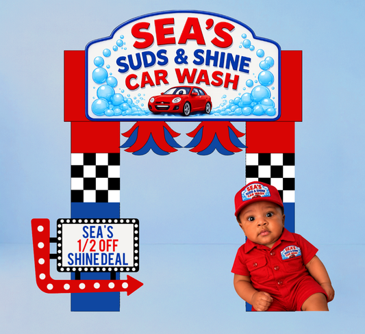 3D Car Wash Cake Topper 7/18