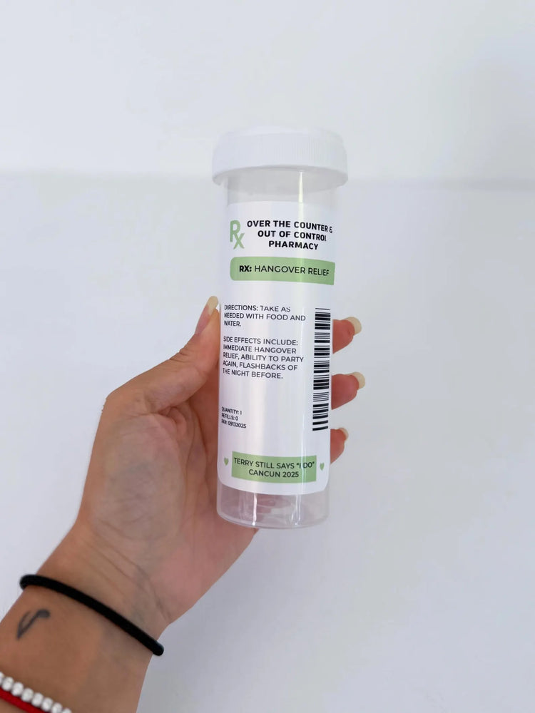 Custom Hangover Recovery Kit, RX Pill Bottles