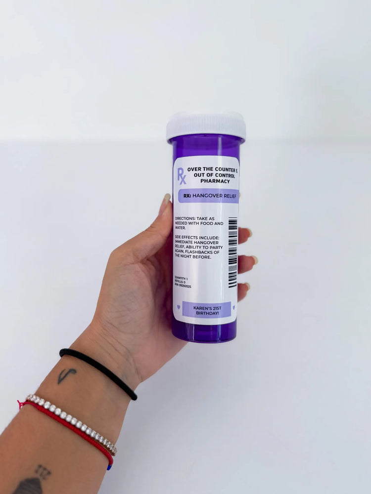 Custom Hangover Recovery Kit, RX Pill Bottles