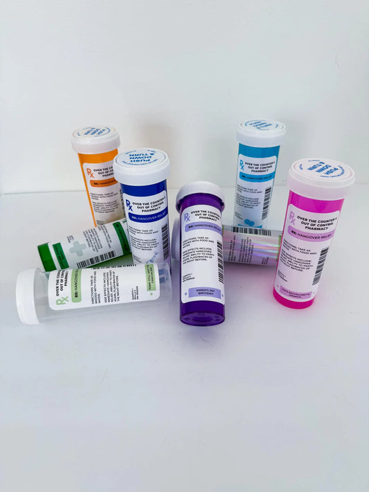 Custom Hangover Recovery Kit, RX Pill Bottles