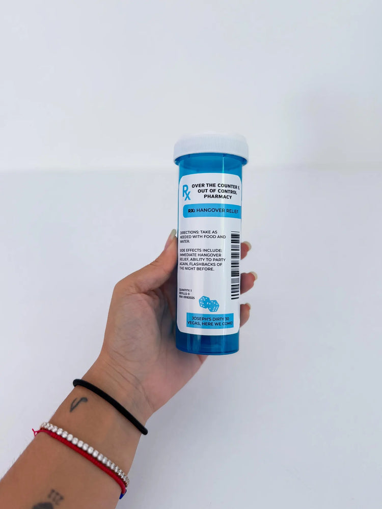 Custom Hangover Recovery Kit, RX Pill Bottles