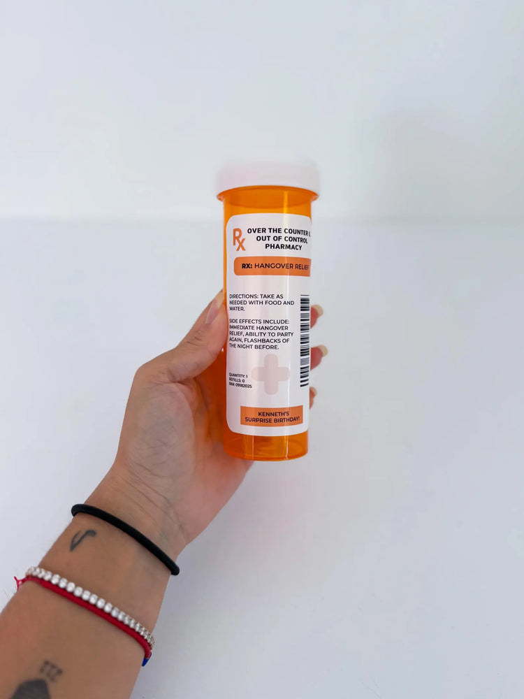 Custom Hangover Recovery Kit, RX Pill Bottles