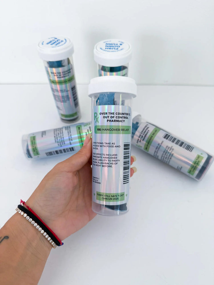 Custom Hangover Recovery Kit, RX Pill Bottles