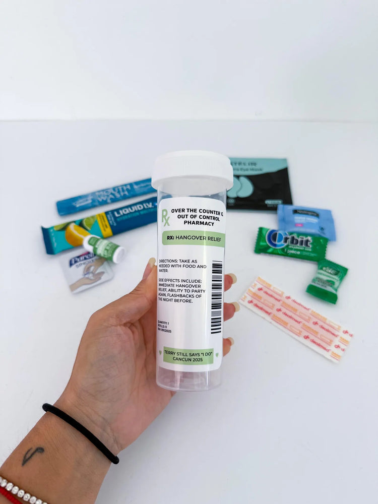 Custom Hangover Recovery Kit, RX Pill Bottles
