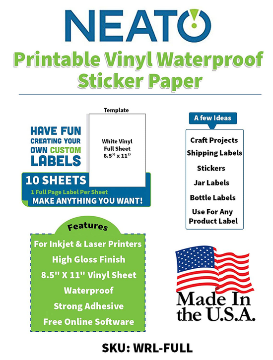 Neato Waterproof Sticker Paper