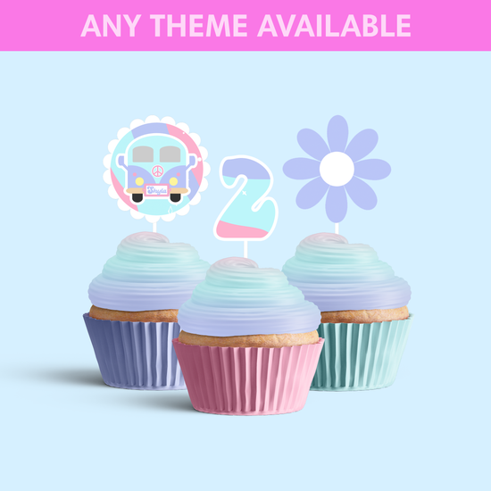 Custom designer cupcake toppers