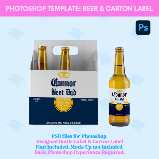 Template - Corona Bottle & Box Label, 12oz - Photoshop Only
