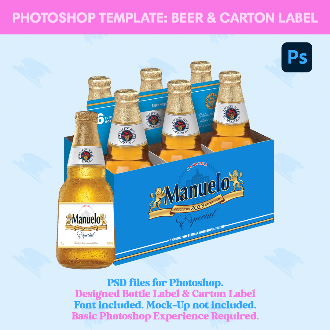 Template - Modelo Bottle & Box Label, 12oz - Photoshop Only – Lace ...